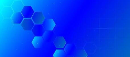 Abstract Blue Hexagon Grid Technology Background vector