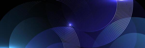 Dark Abstract Background with Blue Light Waves and Curves vector