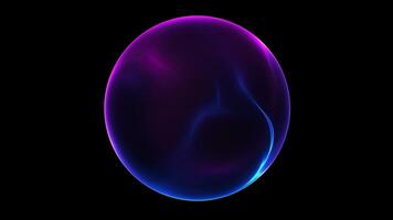 Seamless loop. Abstract glowing sphere, energy ball shines brightly with rays of light, magic waves from particles and dots, abstract atomic science background, video