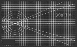 Black Cutting Mat with White Grid Lines and Geometric Shapes vector