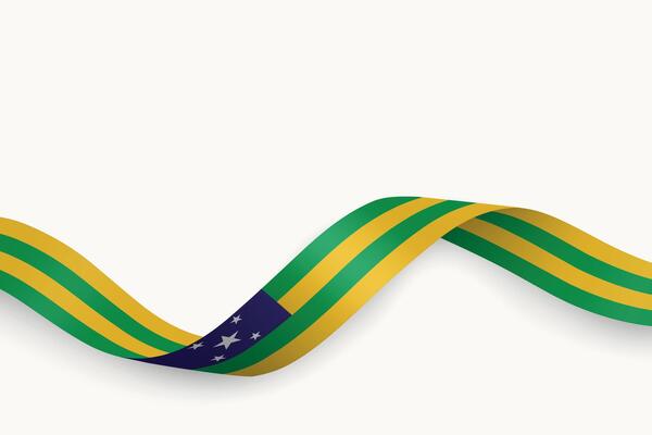 Sergipe flag on Waving ribbon. State of Brazil