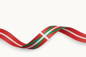 Basque Country flag on Waving ribbon. Autonomous community of Spain vector