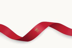 Navarre flag on Waving ribbon. Autonomous community of Spain vector