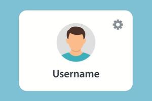 User Profile Screen with Avatar and Settings Button vector