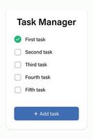 Task Manager App with To Do List and Checkboxes Interface vector