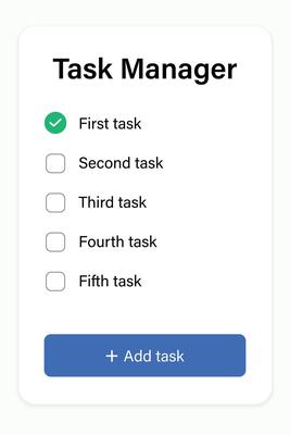 Task Manager App with To Do List and Checkboxes Interface