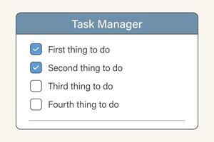 Task Manager App with To Do List and Checkboxes vector