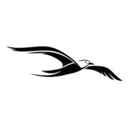 Minimalist Abstract Seagull Gliding Effortlessly in Smooth Form vector