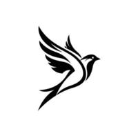 Lively Abstract Sparrow Flying with Energetic Wings vector