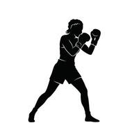 Agile Boxer Executing Defensive Slip Maneuver to Evade Opponent's Punch vector