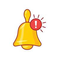 A yellow bell with a red light on it vector