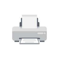 Printer icon on white background with paper on top vector