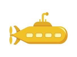 A yellow submarine on a white background vector