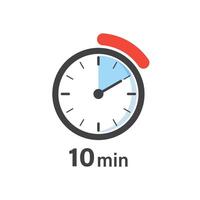 A clock with the word 10 minutes on it vector