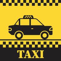 A taxi cab on a yellow background with the words taxi vector