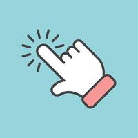 A hand with a finger pointing at a light vector