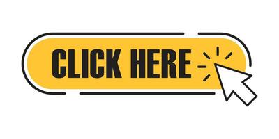 Click here button with arrow pointing to it vector
