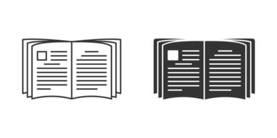 Two open books on a white background vector