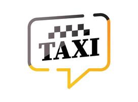 The taxi logo is shown in a speech bubble vector