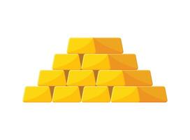 Golden pyramid icon in flat style on white background vector