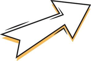 Arrow doodle style element. Comic arrow top left direction icon on a Transparent Background vector