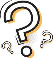 Comic question mark. Creative pop art question marks for problem solving concept vector