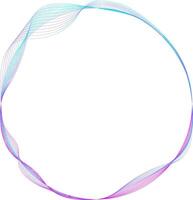 Abstract circles lines wavy in round frame colorful spectrum light isolated on white background. Concept technology, digital, music, and science. vector