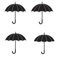 umbrella silhouette illustration 4 set design perfect for weather icon set travel protection theme rainy season graphics infographic elements and digital or print illustration needs vector