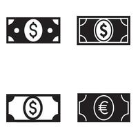 Professional dollar taka silhouette illustration 4 set design perfect for business reports financial apps currency exchange visual assets and personal finance dashboard themes vector