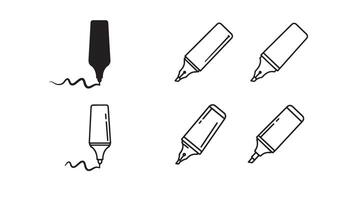 Quill ink pen logo set in clean line art illustration ideal for author branding and logo creation vector