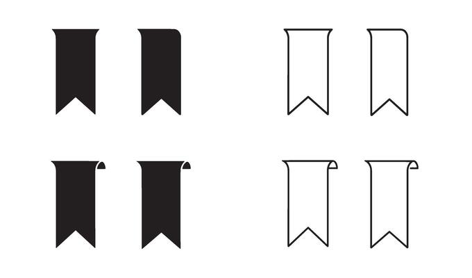Bookmark logo identity set in minimal silhouette perfect for book publisher or store branding