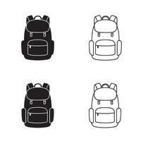 Silhouette backpack and school bag set perfect for classroom design and school branding vector