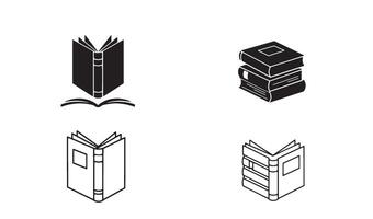 Minimal book logo pack in line art style great for bookstore branding and knowledge identity vector