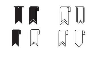 Reading bookmark logo symbol set in clean line art ideal for school stationery and branding vector