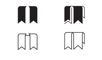 Creative bookmark logo bundle in line art illustration style for elegant book related branding vector