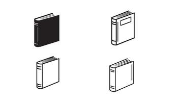 Book logo symbol set in minimal line art illustration perfect for library branding and design vector