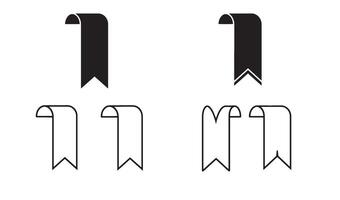Modern bookmark logo symbol set in minimal illustration style for creative identity branding vector