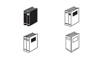 Hand drawn book logo design set with simple line art illustration for classic story themes vector