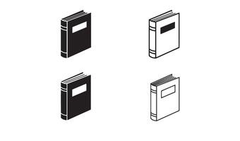 Minimalist book logo symbol set in elegant silhouette style for creative academic identity branding vector
