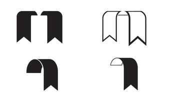 Bookmark design logo set in hand drawn line art perfect for reading tools and book lovers vector