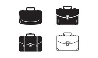 Classic briefcase symbol set designed in line art for professional tools and office gear branding vector