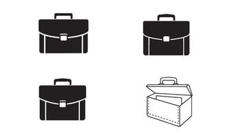 Clean line briefcase bag set perfect for company identity corporate gear and business toolkit vector