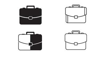 Business briefcase design set in minimal line art for modern office and corporate branding use vector