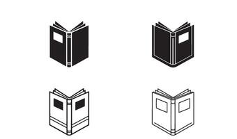 Outline book logo symbol set designed in fine line art illustration for writing and reading themes vector