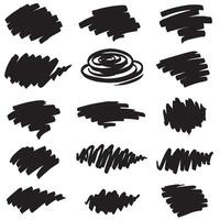 Paint stroke silhouette ornament design bundle set with hand drawn elements for creative projects vector