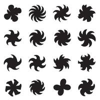 Abstract shape bundle in silhouette style featuring structured grid layout for graphic design vector
