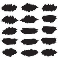 Hand drawn brush stroke and silhouette ornament bundle set for craft design and illustration projects vector