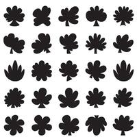 Silhouette abstract shapes arranged in a structured grid with modern design element set bundle vector