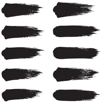 Silhouette brush strokes and ornament element set bundle for artistic layouts and graphic identity