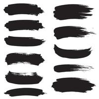 Hand drawn ornament brush stroke decoration bundle in silhouette for minimal and artistic projects vector